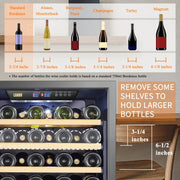 130 Bottle Built-In Dual Zone Wine Refrigerator 24 Inch Width