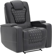 Power Recliner Chair Set of 3, Electric Soft Leather Reclining Home Theater Seating - USB Ports, Cup Holders, Hidden Arm Storage Movie & Media Room Chairs (Black)