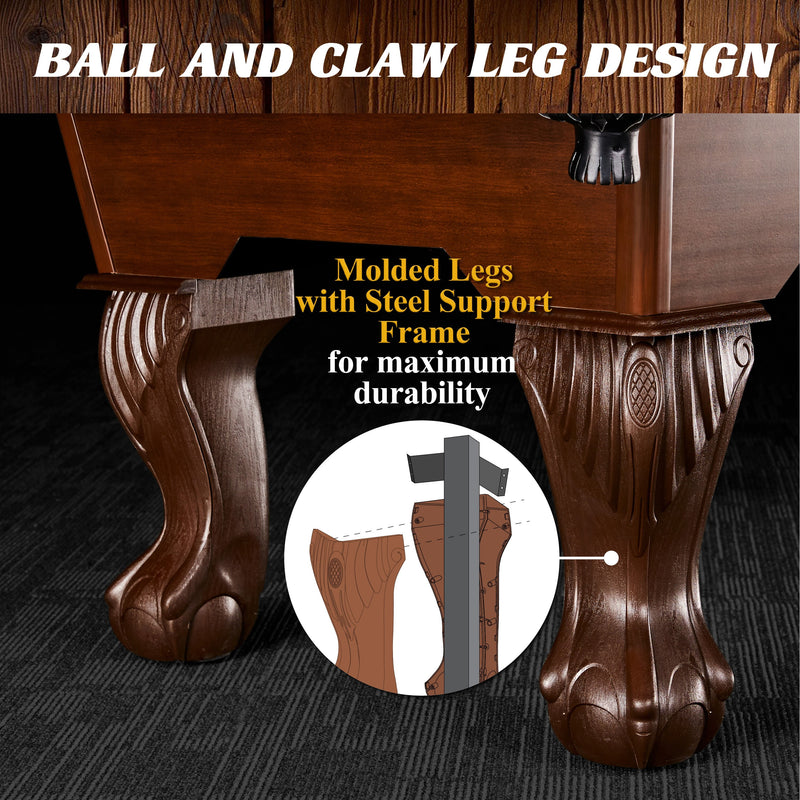 7.5 Ft Billiard Pool Table with Cue Rack, Dartboard, and Game Accessories, Tan, by