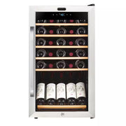 19 In. 34 Bottle Wine Cooler Fridge W/ Lock Freestanding Stainless Steel Display Rack and LED Display