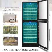 130 Bottle Built-In Dual Zone Wine Refrigerator 24 Inch Width