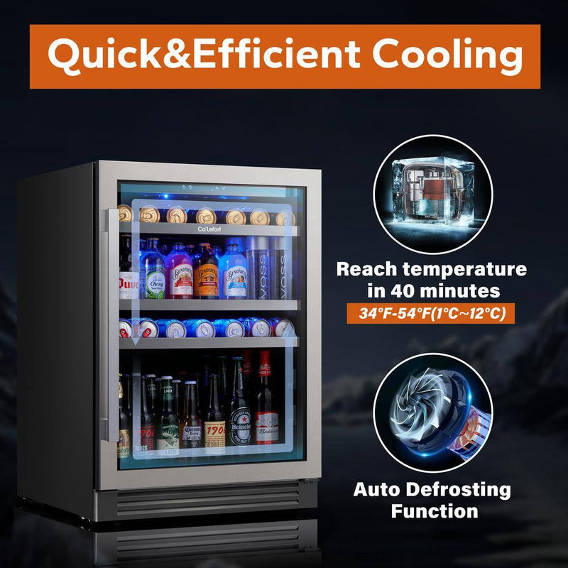 48 In. Triple Zone 46-Wine Bottles and 220-Cans Beverage and Wine Cooler Side-By-Side Refrigerator Frost Free in Black