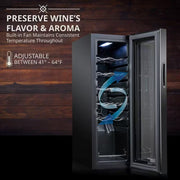 Single Zone 12-Bottle Freestanding Wine Cooler Refrigerator with Lock in Black