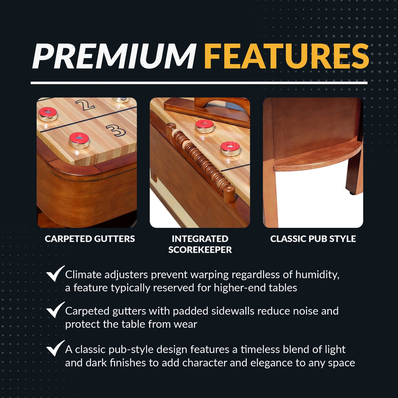 Merlot 12-Ft Shuffleboard Table