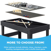 2X4Ft 10-In-1 Combo Game Table Set W/ Hockey, Foosball, Pool, Shuffleboard, Ping Pong - Arcade