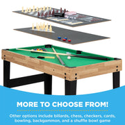2X4Ft 10-In-1 Combo Game Table Set W/ Hockey, Foosball, Pool, Shuffleboard, Ping Pong - Natural