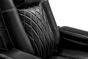 Valencia Tuscany Executive Premier Home Theater Seating with Heat & Massage, Top Grain Italian Nappa 11000 Leather Power Recliner Chair with Headrest & Lumbar Support (Row of 2, Black)