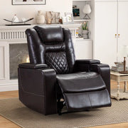 36.22" W Luxury Individual Seat Top Faux Leather Home Theater Seat Recliners Quadruple Seat with USB & Dual Cup Holders & Arm Storage (Set of 4)