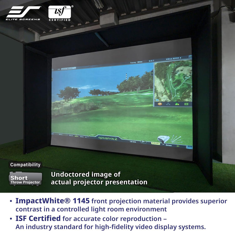 Golf Simulator Impact Screen 13 Ft X 10 Ft – Enclosed Golf Hitting Screen for Training & Multi-Sport Simulation, Golfsim Bay, GSB13X10-IPW1145