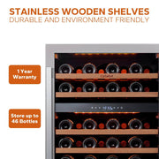 48 In. Triple Zone 46-Wine Bottles and 220-Cans Beverage and Wine Cooler Side-By-Side Refrigerator Frost Free in Black