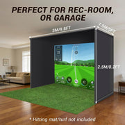 Indoor Golf Simulators Enclosure 10 X 8FT with HD Impact Screen & Durable Aluminum Frame,30 Minutes Quick Setup Golf Simulators Equipment for Home, Backyard & Garage.