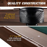 7.25 Ft Winstead Pool Table - Full Size Billiard Table with Complete Accessories Set, Green, by