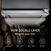 30 Inch Wine Fridge,Built-In or Freestanding Wine Cooler with Digital Temperature Control & Double-Layer Glass Door for Home Office