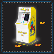 Pac Man Jr Series Free Standing Machine, 3 Games, 8" Liquid Crystal Screen - Arcade Game for Basements, Garages, or Game Rooms