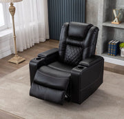 36.22" W Luxury Individual Seat Top Faux Leather Home Theater Seat Recliners Quadruple Seat with USB & Dual Cup Holders & Arm Storage (Set of 4)