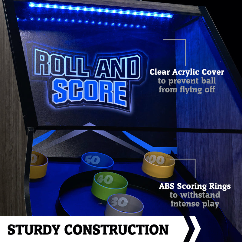 9 Ft. Roll and Score Game with LED Lights and Electronic Scorer, Gray by
