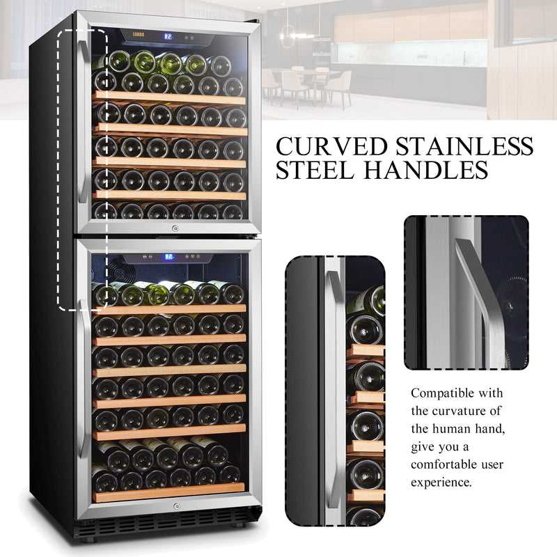 130 Bottle Built-In Dual Zone Wine Refrigerator 24 Inch Width