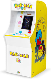 Pac Man Jr Series Free Standing Machine, 3 Games, 8" Liquid Crystal Screen - Arcade Game for Basements, Garages, or Game Rooms