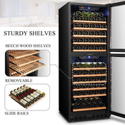 130 Bottle Built-In Dual Zone Wine Refrigerator 24 Inch Width