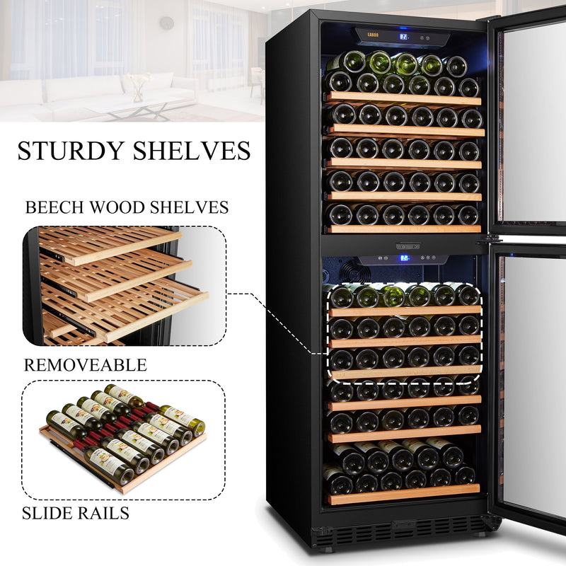 130 Bottle Built-In Dual Zone Wine Refrigerator 24 Inch Width