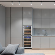 130 Bottle Built-In Dual Zone Wine Refrigerator 24 Inch Width