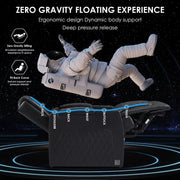 Astronaut Zero Gravity Home Theater Seating Top Grain Leather Recliner Sofa Power Headrest Footrest with Carbon Fiber Tray Table, Tablet Stand, Type-C USB Charging, Cup Holder Row of 3 Black