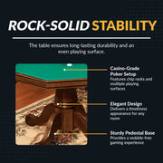 Kingston Walnut 3-In-1 Poker Table