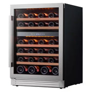 48 In. Triple Zone 46-Wine Bottles and 220-Cans Beverage and Wine Cooler Side-By-Side Refrigerator Frost Free in Black