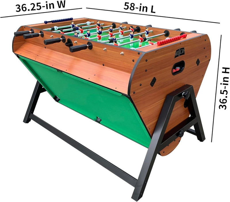 Triplex 55" 3-In-1 Swivel Multi Game Table – Foosball, Air Hockey & Billiards Combo – Telescopic Rods, Premium Accessories & Durable Design for Home Game Rooms