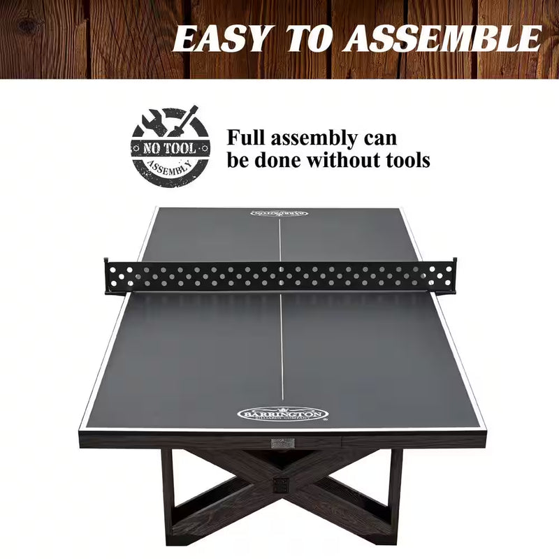 9 Ft. Fremont Indoor Ping Pong Tennis Table, Official Size Furniture Quality with Metal Net and Storage Drawer