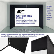 Golf Simulator Impact Screen 13 Ft X 10 Ft – Enclosed Golf Hitting Screen for Training & Multi-Sport Simulation, Golfsim Bay, GSB13X10-IPW1145