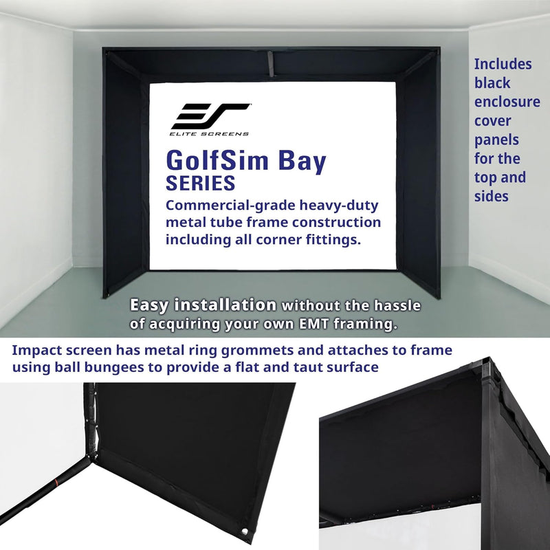Golf Simulator Impact Screen 13 Ft X 10 Ft – Enclosed Golf Hitting Screen for Training & Multi-Sport Simulation, Golfsim Bay, GSB13X10-IPW1145