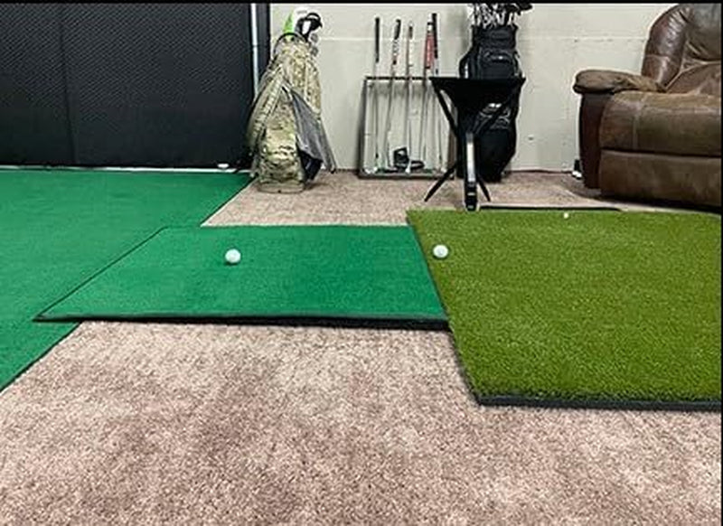 Golf Indoor Simulator Practice Bay with Hitting Green for 9 Ft Ceiling Height