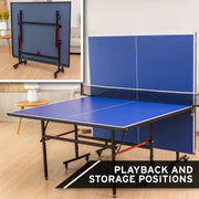 Collapsable Ping Pong Table with Net, 108 X 60 X 30 Inches, Blue