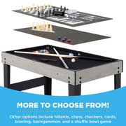 2X4Ft 10-In-1 Combo Game Table Set W/ Hockey, Foosball, Pool, Shuffleboard, Ping Pong - Gray