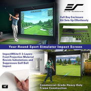 Golf Simulator Impact Screen 13 Ft X 10 Ft – Enclosed Golf Hitting Screen for Training & Multi-Sport Simulation, Golfsim Bay, GSB13X10-IPW1145