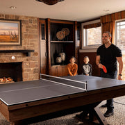 7 FT 3 in 1 Multi Game Pool Table with Dining Top Pool Table Ping Pong Table Combo, Includes Accessories and Tennis Paddles.