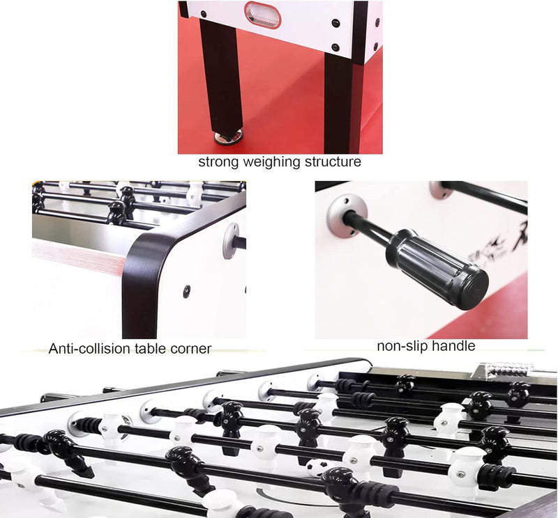 4.5 Ft Foosball Table, Luminum Alloy Game Table with Anti-Collision Design,Double Arcade Table Soccer for Family Game or Recreation Rooms