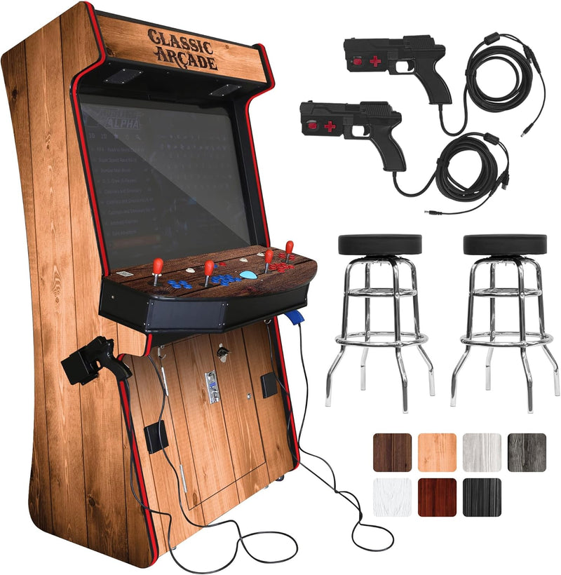 Creative Arcades Full-Size Commercial TR2 Classic Slimline Arcade Machine, 2 Lightguns Included, Stand-Up Arcade 4 Player 43" LCD HD Monitor 9043 Game