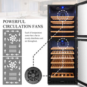 130 Bottle Built-In Dual Zone Wine Refrigerator 24 Inch Width