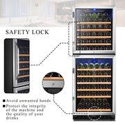 130 Bottle Built-In Dual Zone Wine Refrigerator 24 Inch Width