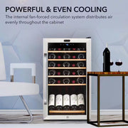 19 In. 34 Bottle Wine Cooler Fridge W/ Lock Freestanding Stainless Steel Display Rack and LED Display