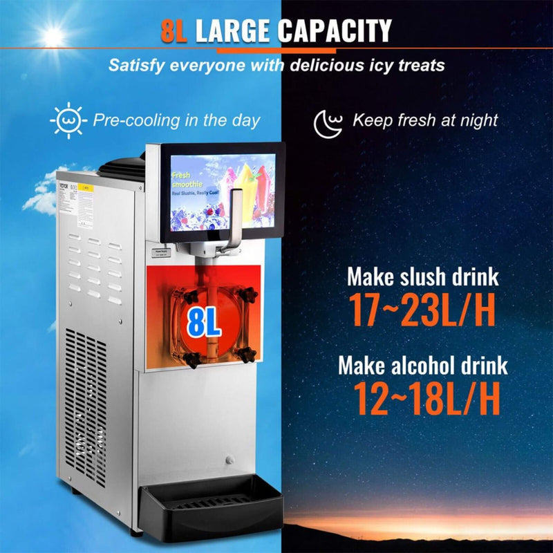 8L Commercial Single Frozen Margarita Ice Slushy Drink Maker Machine, 1050W (SAK94026)
