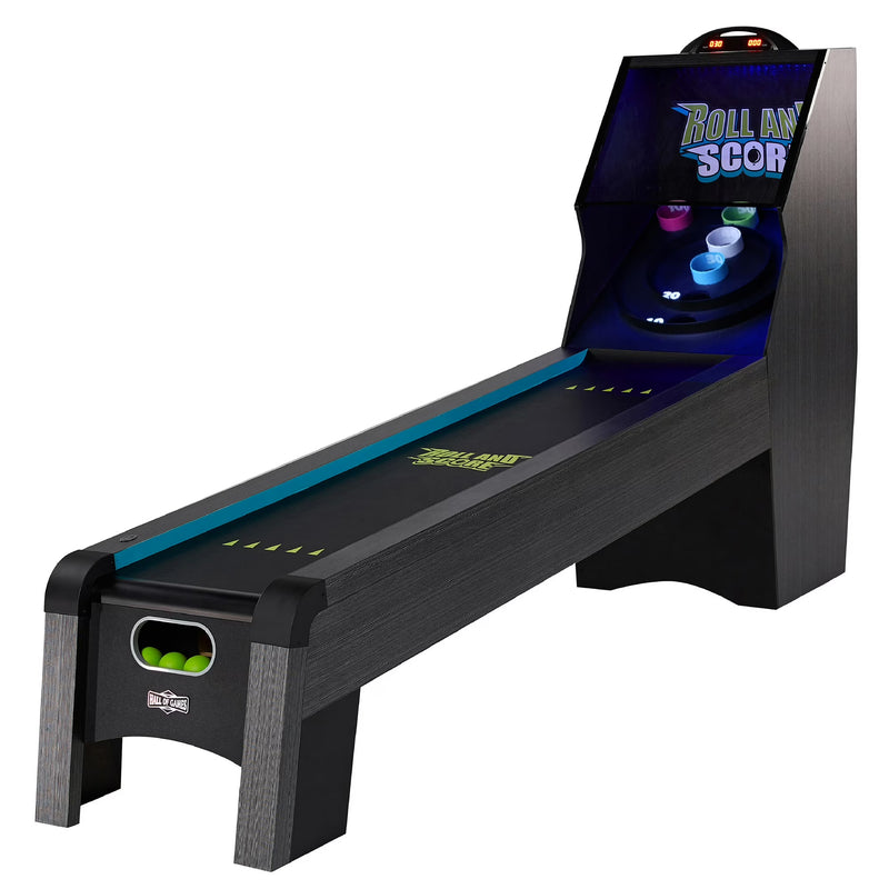 9 Ft. Arcade Roll and Score Game with LED Lights and Electronic Scorer, Black by