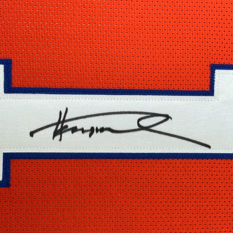 Framed Autographed/Signed Henry Winkler Coach Klein 35x39 The Waterboy SCLSU Mud Dogs Orange Football Jersey JSA COA