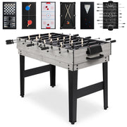 2X4Ft 10-In-1 Combo Game Table Set W/ Hockey, Foosball, Pool, Shuffleboard, Ping Pong - Gray