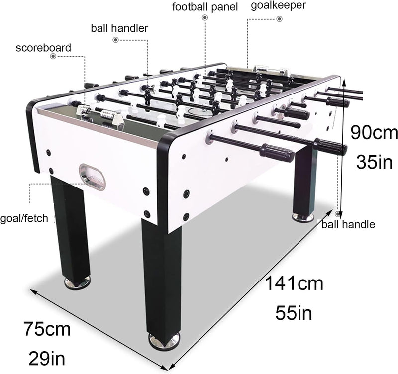 4.5 Ft Foosball Table, Luminum Alloy Game Table with Anti-Collision Design,Double Arcade Table Soccer for Family Game or Recreation Rooms