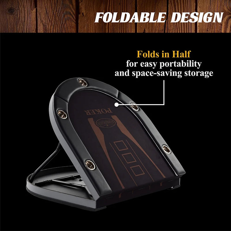 Barrington 10 Player Folding Poker Table with LED Lights – No Assembly Required, Casino Style with Steel Cup Holders & Padded Rails