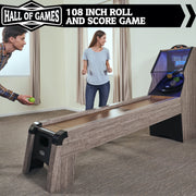 9 Ft. Roll and Score Game with LED Lights and Electronic Scorer, Gray by