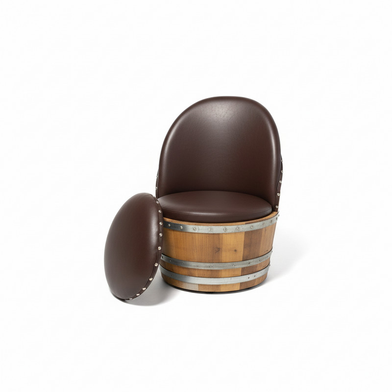 Wine Barrel Poker Set with Removable Dining Top - Game Table & Barrel Chair - Wine Barrel Table for Dining and Poker